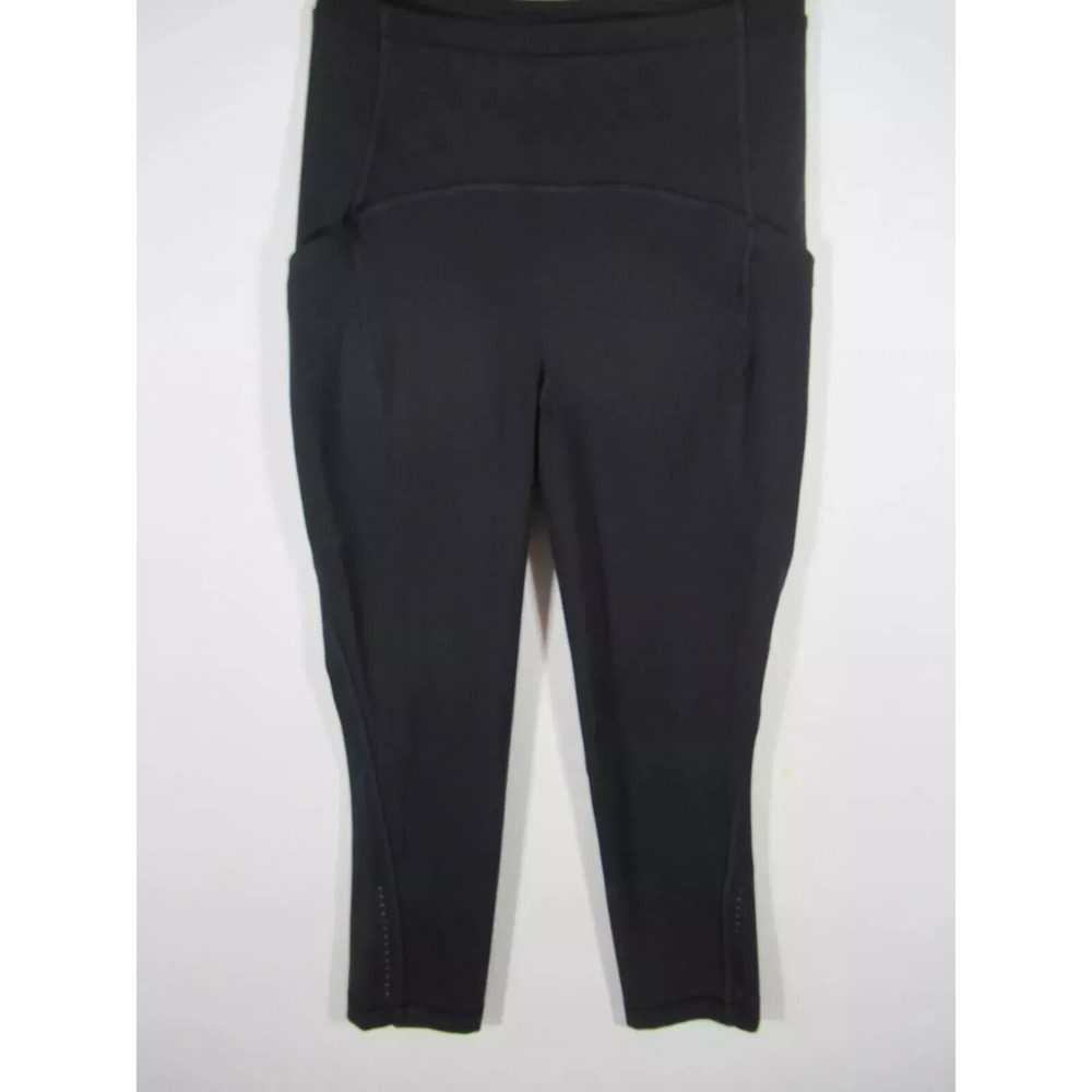 Lululemon Swift Speed High Rise Crop Leggings Women 4 Black 21" Inseam lw6blhs
